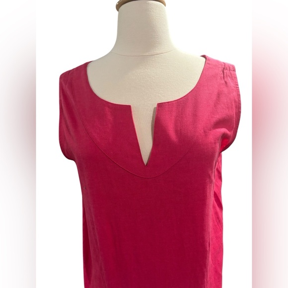Coldwater Creek Vibrant Pink Linen-Blend Sleeveless Dress-size Med - Picture 7 of 8